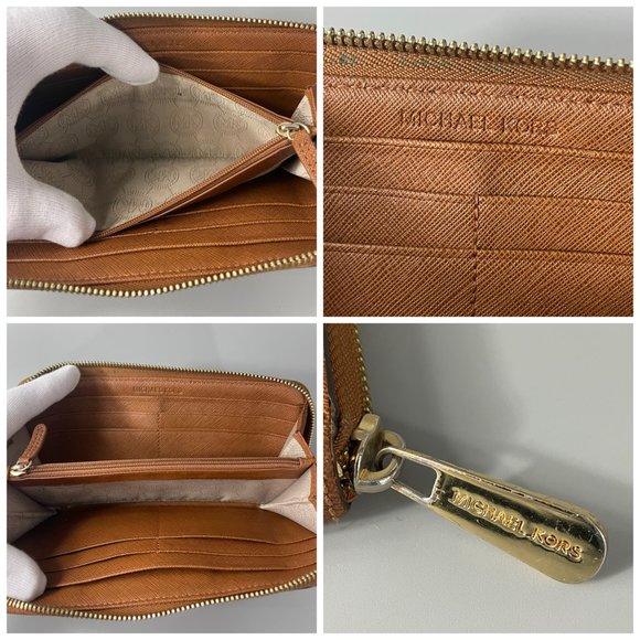 Michael Kors Hamilton Camel Brown Leather Shoulder Bag w/ A Long Wallet - Picture 14 of 15